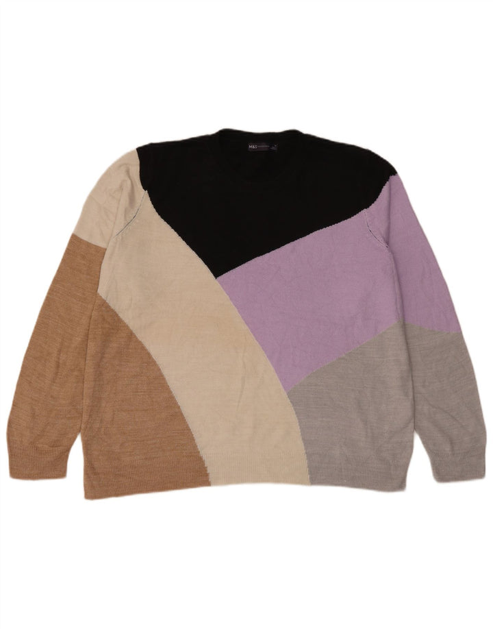 Marks & Spencer Womens Crew Neck Jumper Sweater UK 18 XL Multicoloured