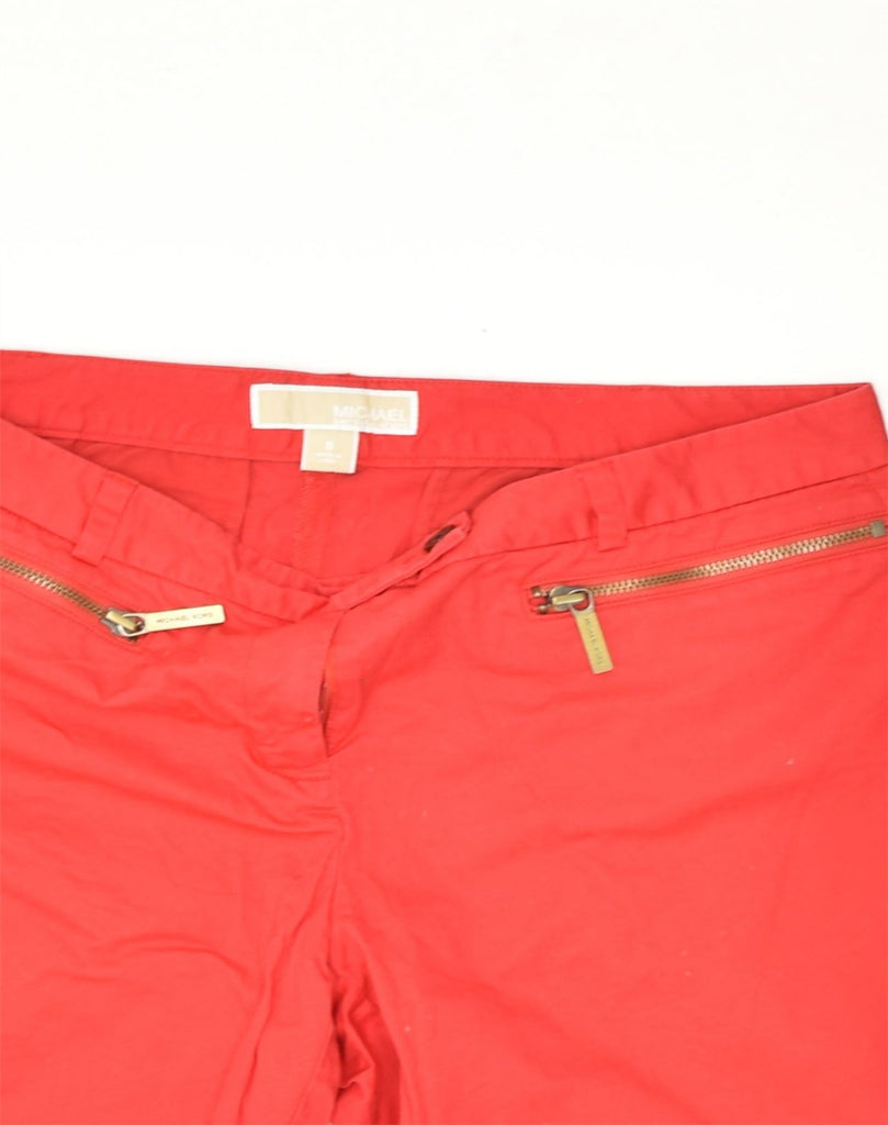 MICHAEL KORS Womens Casual Shorts US 8 Medium W32 Red Cotton | Vintage Michael Kors | Thrift | Second-Hand Michael Kors | Used Clothing | Messina Hembry 