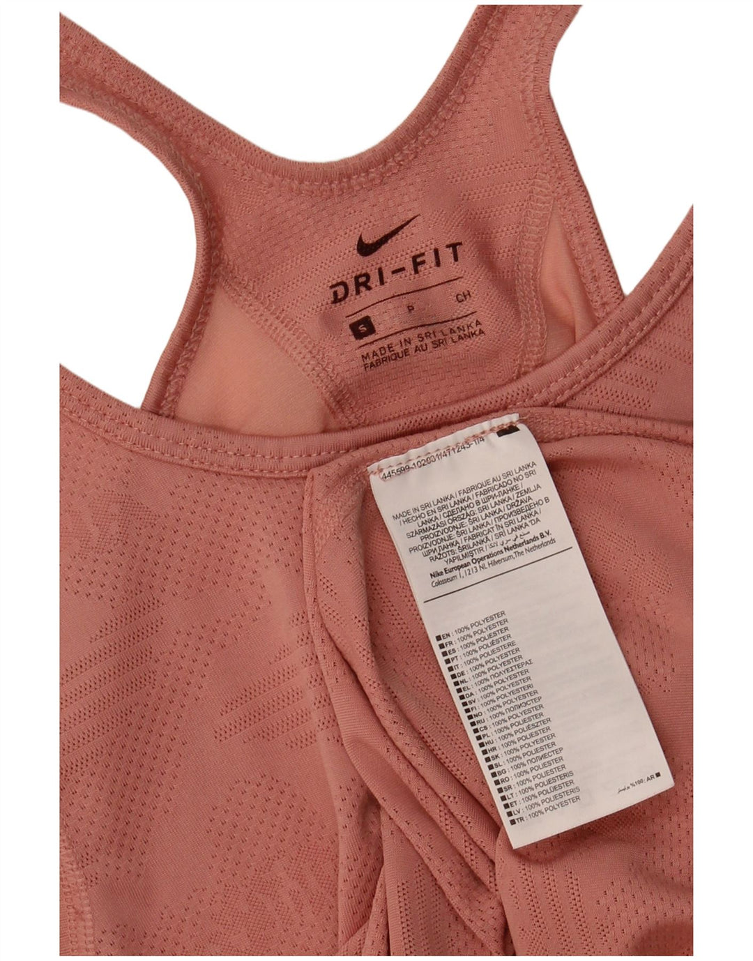 NIKE Womens Dri Fit Crop Vest Top UK 10 Small Pink Polyester