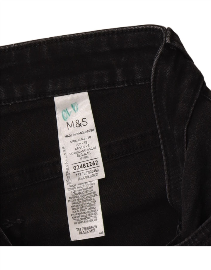 Marks & Spencer Womens Flared Jeans UK 10 Small W26 L30 Grey Cotton