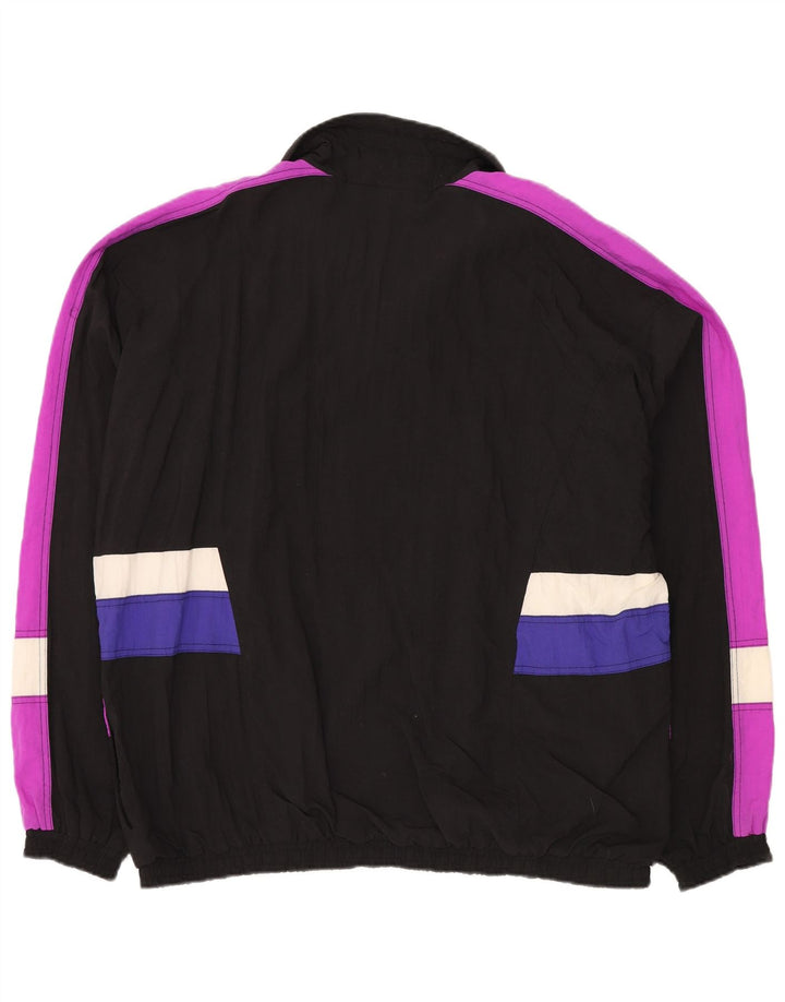 Shamp Mens Tracksuit Top Jacket Large Black Colourblock Polyamide