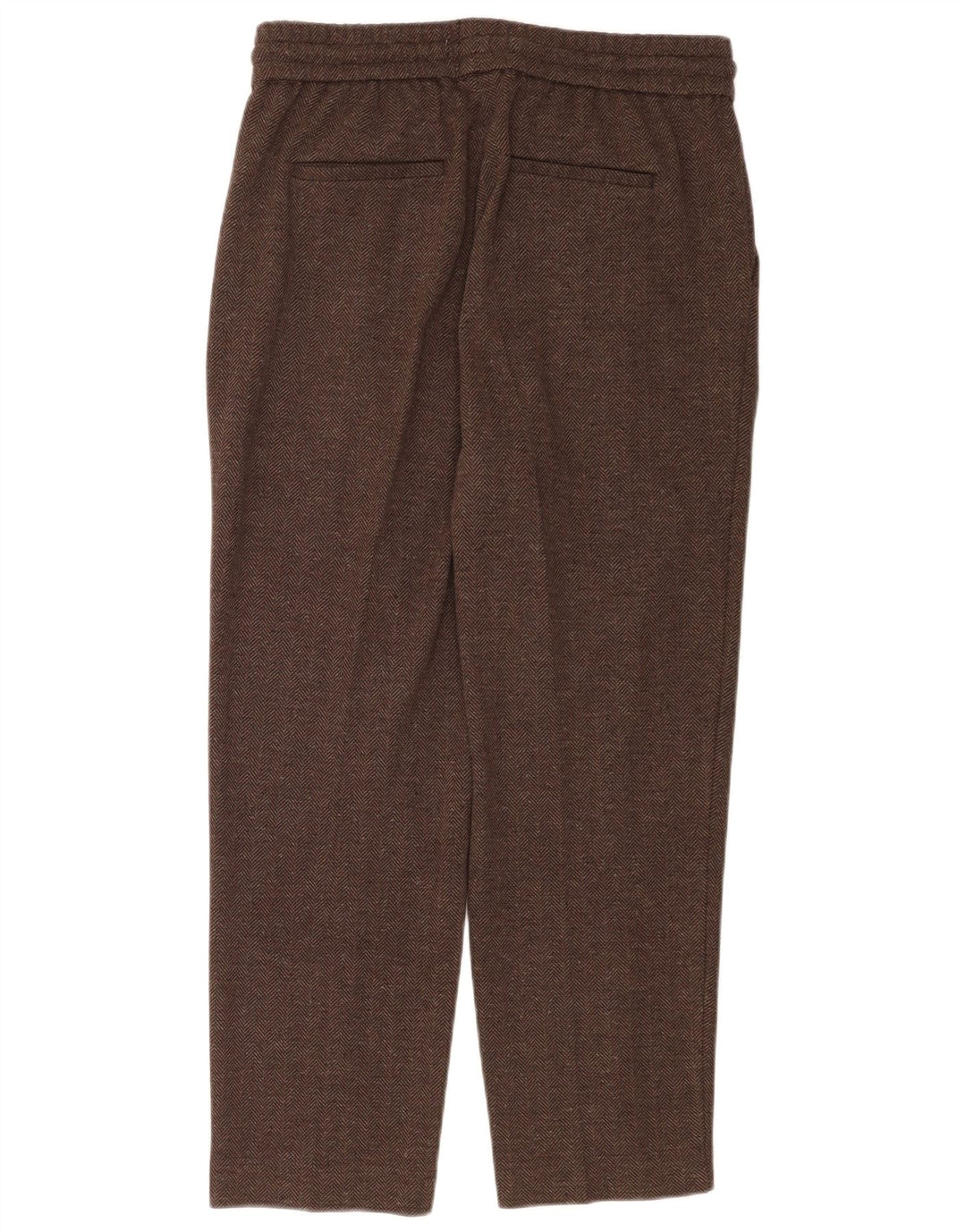 Reiss Womens Tracksuit Trousers UK 12 Medium  Brown Herringbone Cotton