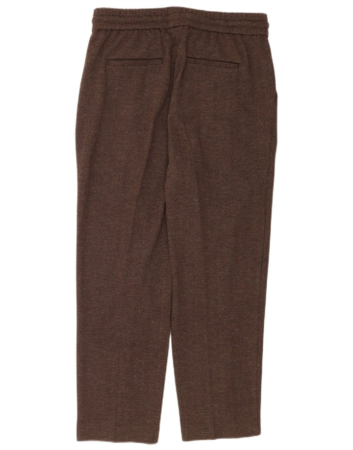Reiss Womens Tracksuit Trousers UK 12 Medium  Brown Herringbone Cotton