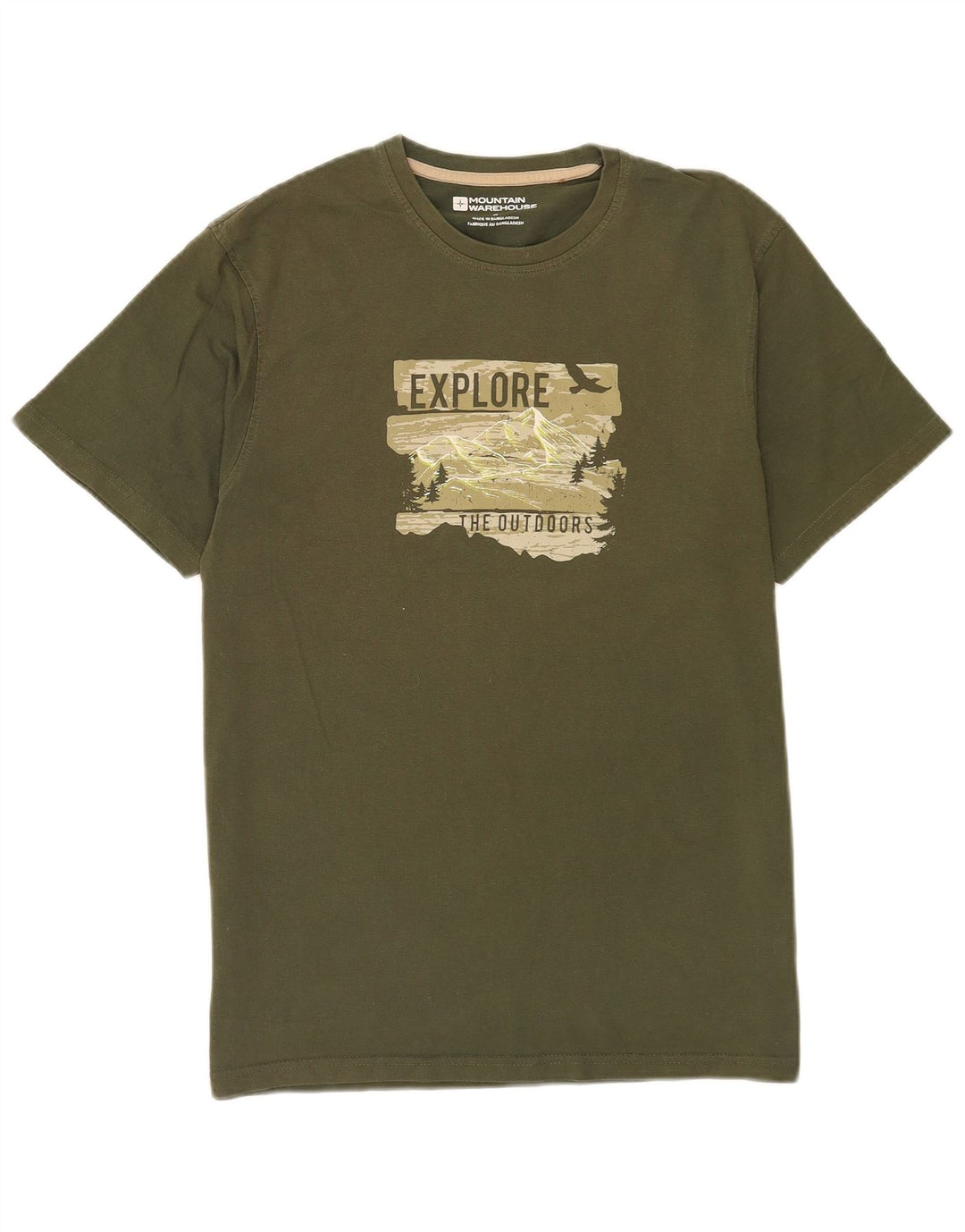 Mountain Warehouse Mens Graphic T-Shirt Top Medium Green