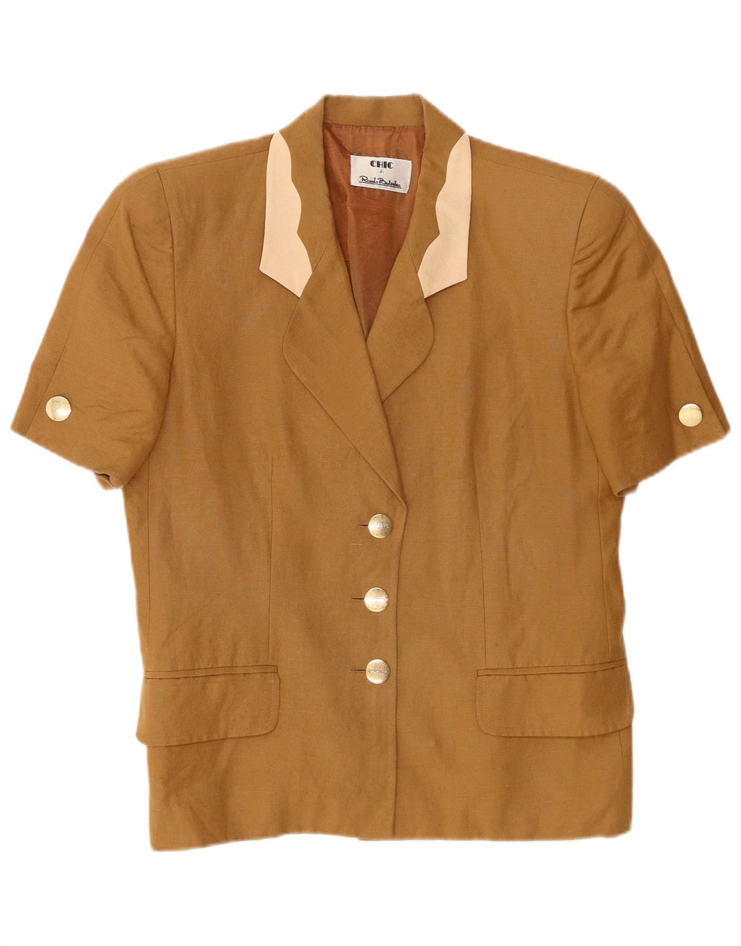 Renato Balestra Womens 3 Button Blazer Jacket UK 12 Medium Beige
