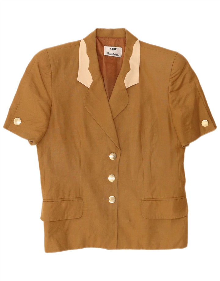 Renato Balestra Womens 3 Button Blazer Jacket UK 12 Medium Beige