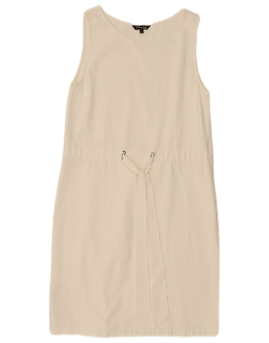 Massimo Dutti Womens Sleeveless Shift Dress UK 12 Medium White Polyester