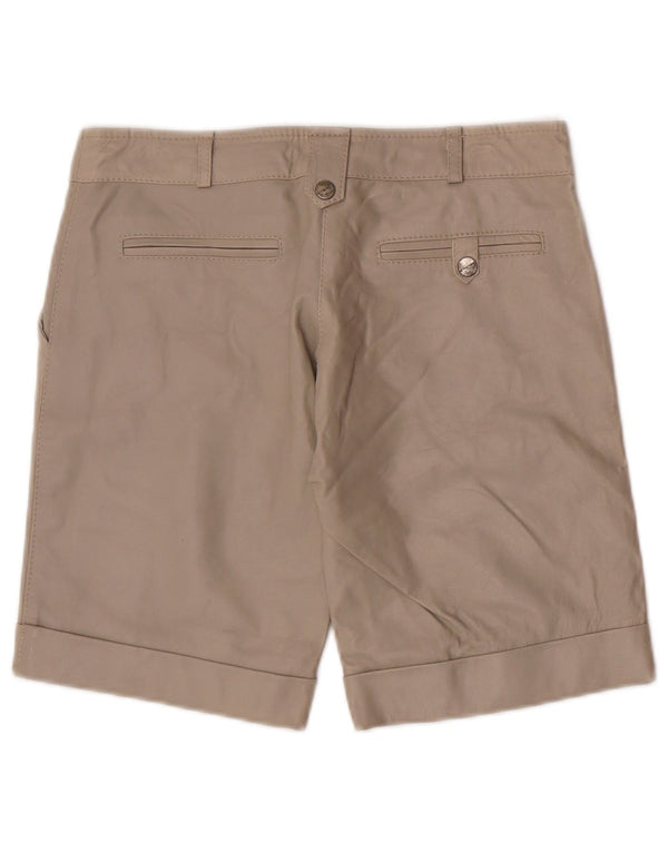 Annarita N Womens Leather Chino Shorts UK 10 Small W28 Grey Leather