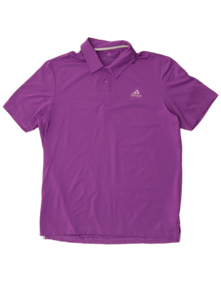 Adidas Mens Polo Shirt Large Purple Polyester