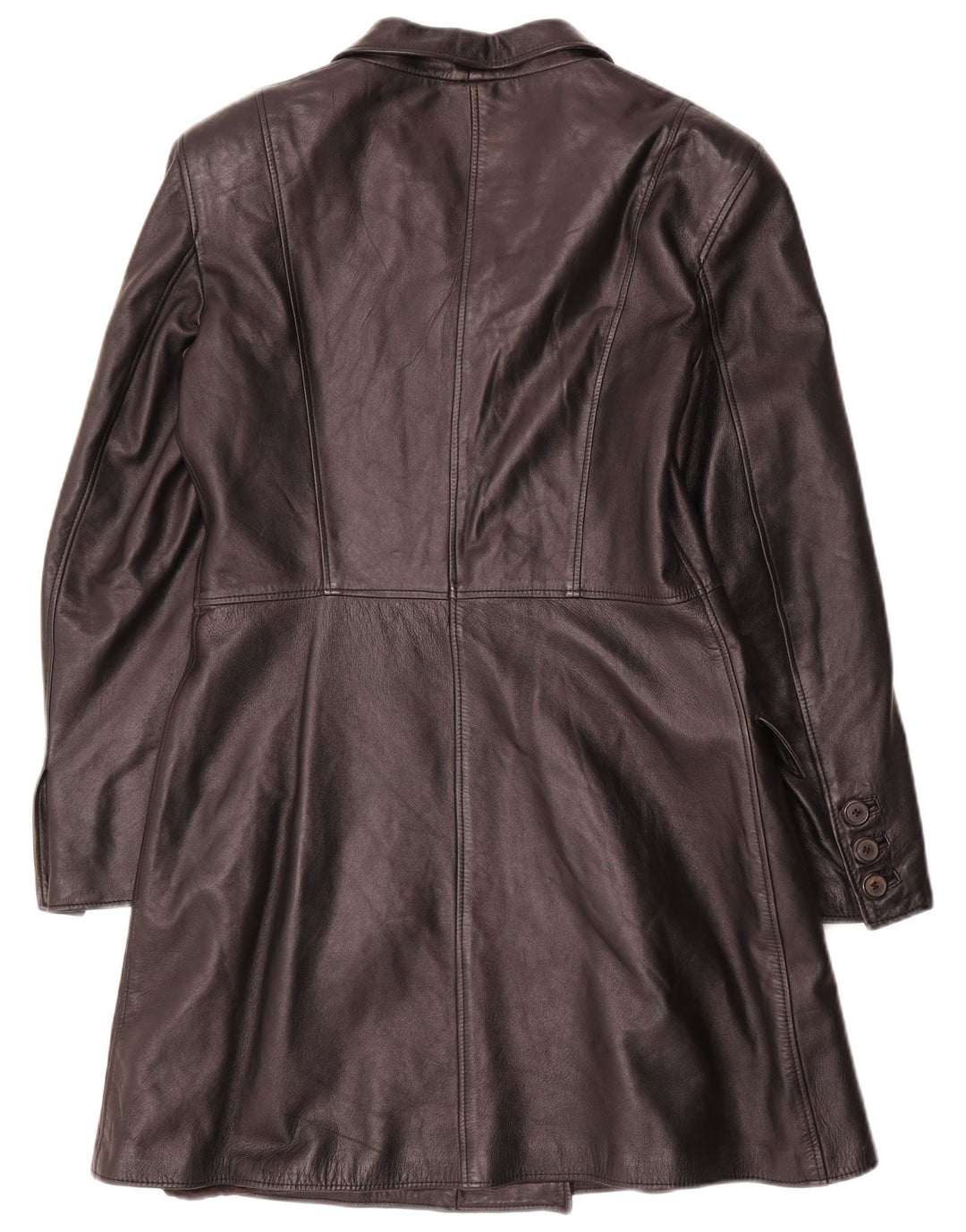 Vintage Womens Leather Coat IT 44 Medium Black