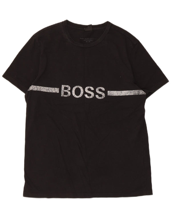 Hugo Boss Mens Slim Fit Graphic T-Shirt Top Large Black Cotton