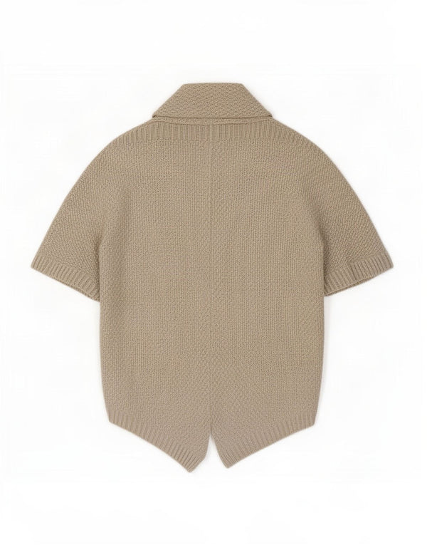 Zara Womens Oversized Short Sleeve Open Cardigan Sweater UK 14 Medium Beige