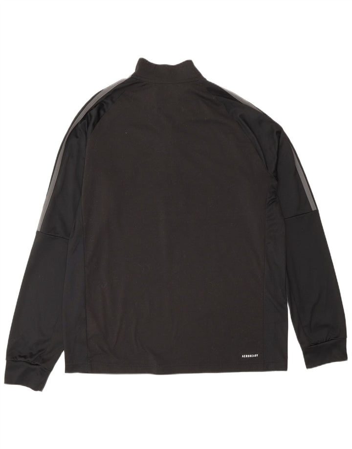 Adidas Mens Pullover Tracksuit Top Large Black Polyester