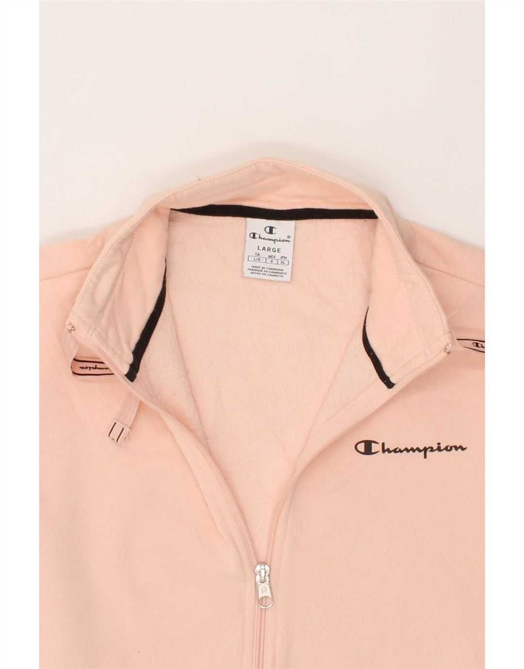 CHAMPION Womens Tracksuit Top Jacket UK 16 Large Pink Cotton Vintage Champion and Second-Hand Champion from Messina Hembry 
