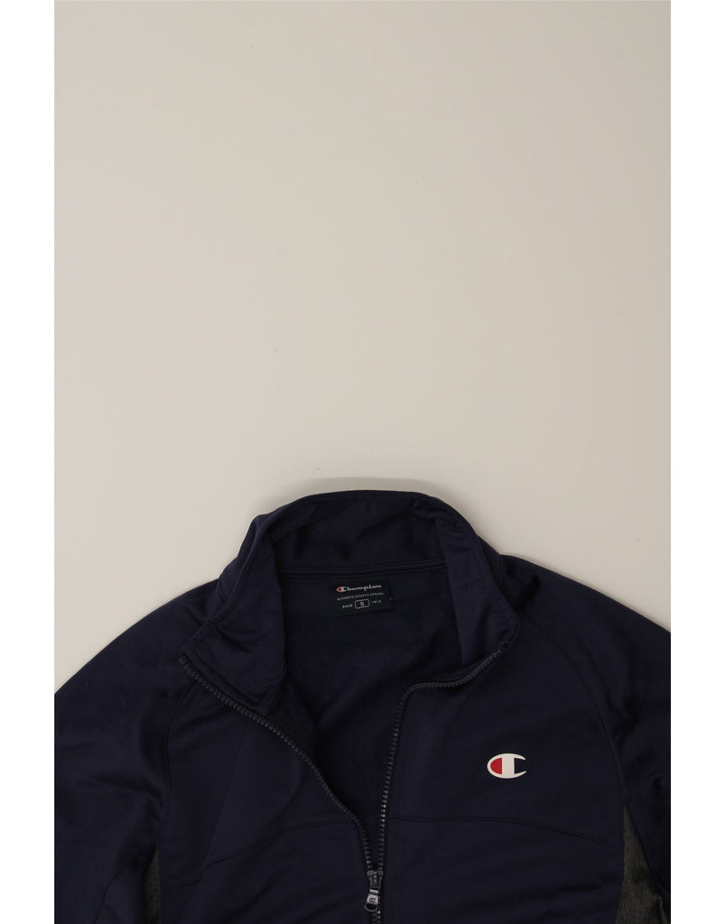 CHAMPION Mens Tracksuit Top Jacket Small Navy Blue Colourblock Polyester Vintage Champion and Second-Hand Champion from Messina Hembry 