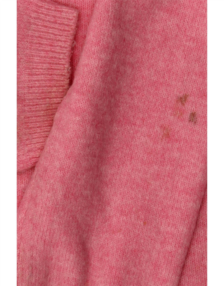 Marks & Spencer Womens V-Neck Jumper Sweater UK 10 Small Pink Flecked