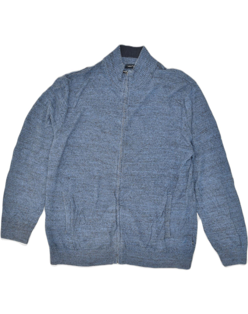 NAUTICA Mens Cardigan Sweater XL Blue Cotton | Vintage Nautica | Thrift | Second-Hand Nautica | Used Clothing | Messina Hembry 