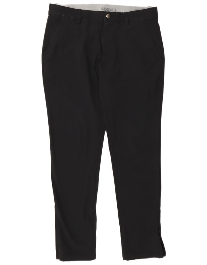 Adidas Mens Slim Chino Trousers  W34 L32 Black Polyester