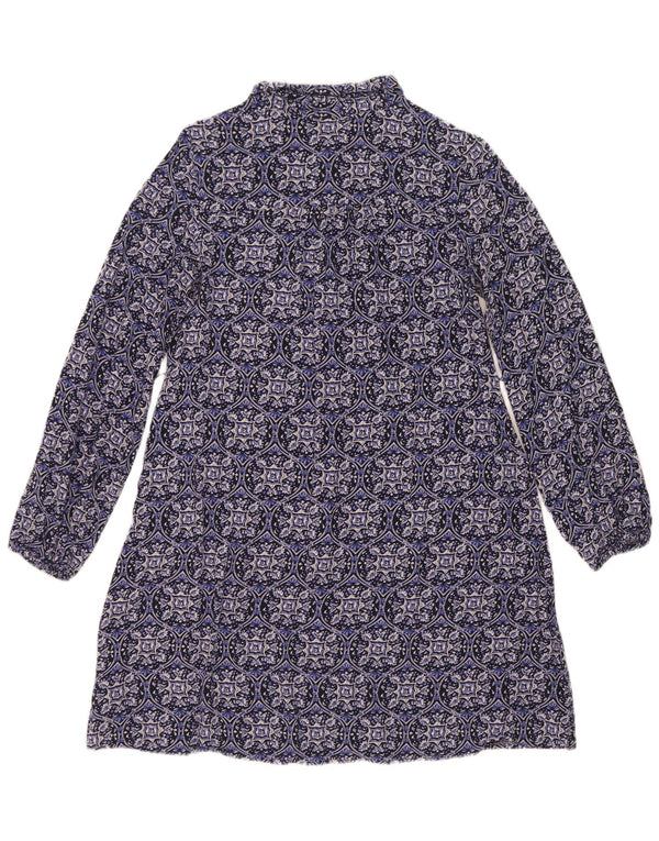 Marks & Spencer Womens Shirt Dress UK 10 Small Blue Floral Viscose