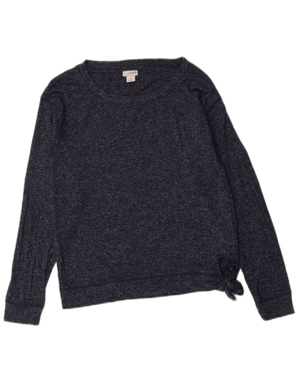 J. Crew Womens Sweatshirt Jumper UK 10 Small Navy Blue Flecked Viscose