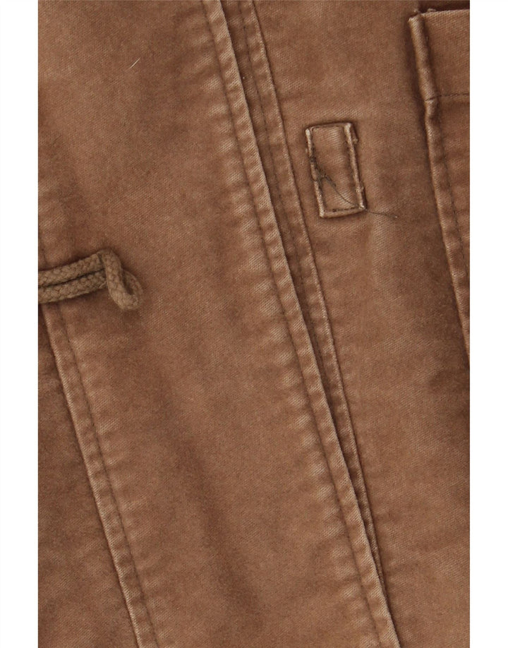 Fat Face Womens Oversized Hooded Duffle Jacket UK 16 Large Brown Cotton