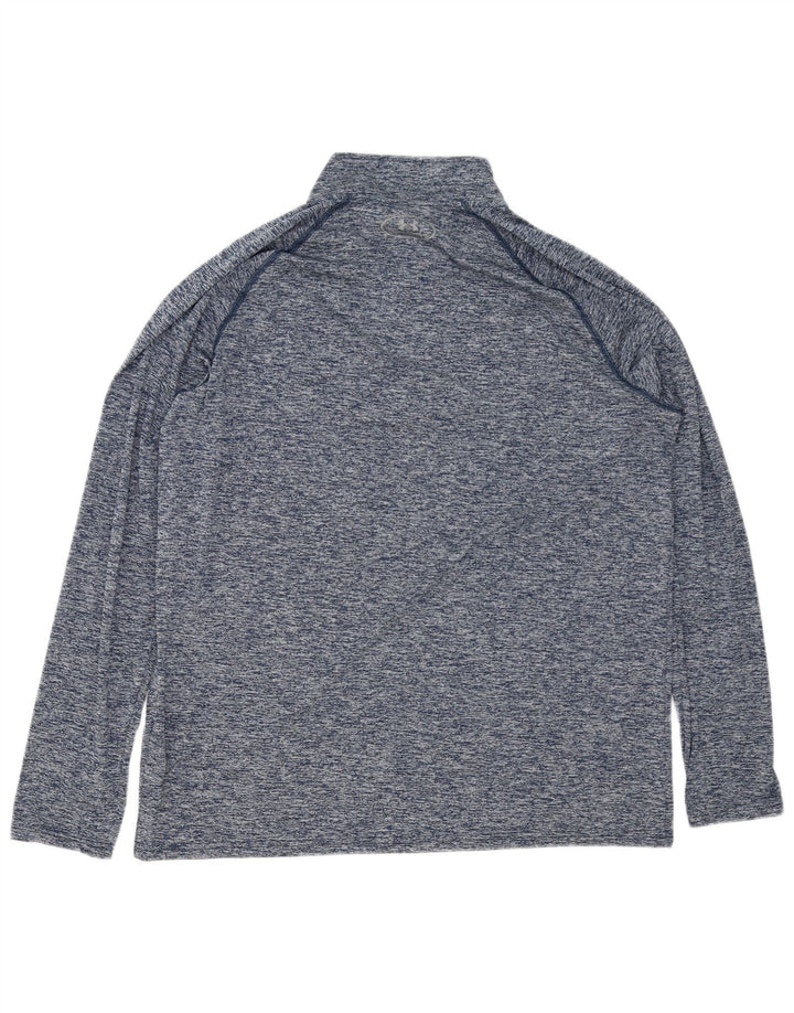 Under Armour Mens Heat Gear Pullover Tracksuit Top Large Blue Flecked