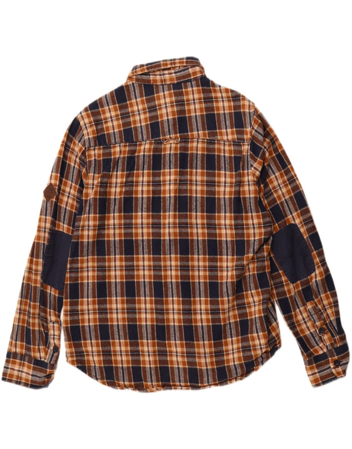 MOUNTAIN WAREHOUSE Mens Grant Fit Flannel Shirt Large Brown Check Cotton