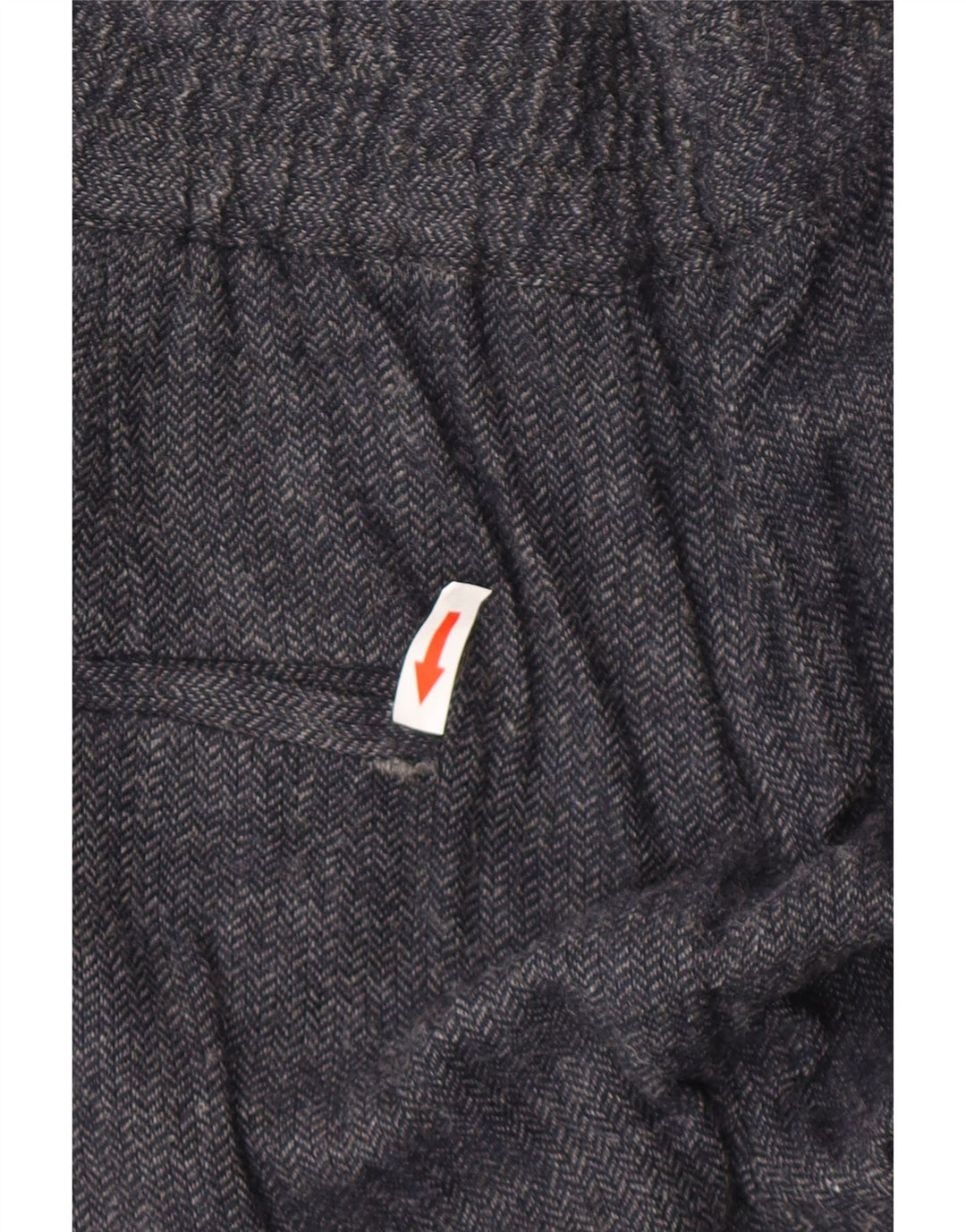 Zara Womens Joggers Trousers Medium W28  L27 Navy Blue Herringbone Viscose