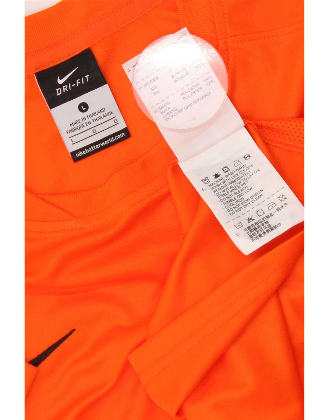 Nike Womens Graphic T-Shirt Top Large Orange Polyester
