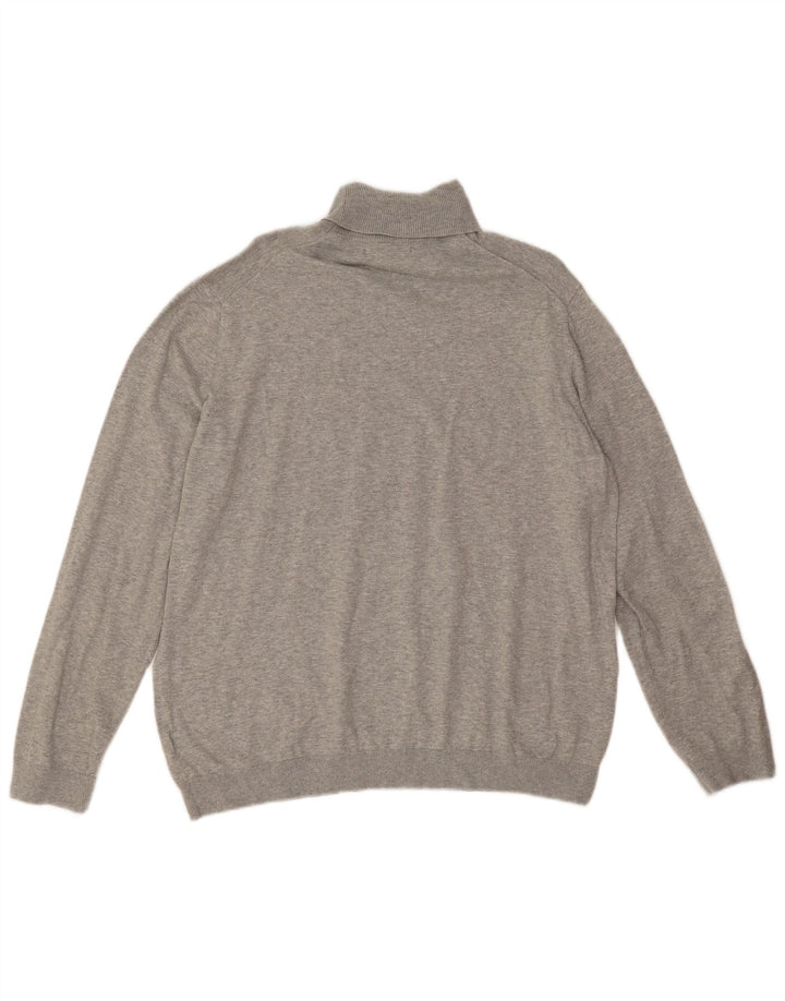 Marks & Spencer Mens Roll Neck Jumper Sweater XL Grey Cotton