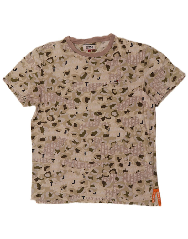 Tommy Hilfiger Mens Graphic T-Shirt Top Large Green Camouflage Cotton