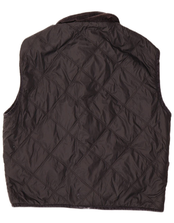 Vintage Mens Reversible Quilted Gilet UK 40 Large Black