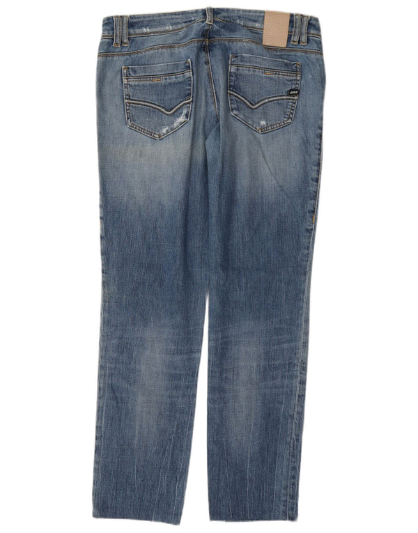 Gas Womens Distressed Straight Jeans W30 L30 Blue Cotton