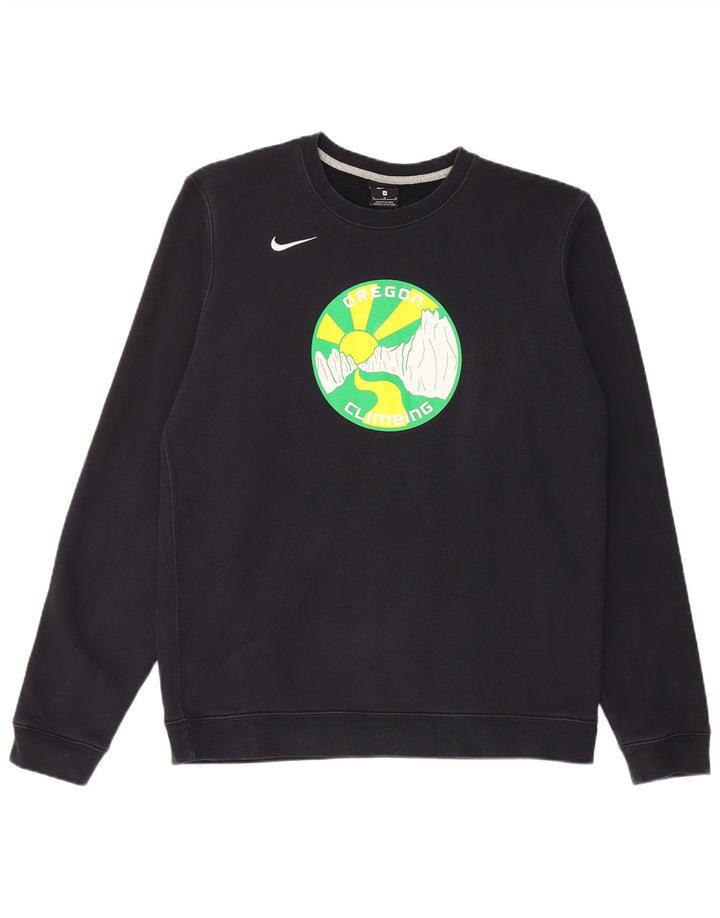 Nike Mens Oregon Graphic Sweatshirt Jumper Medium Black Cotton