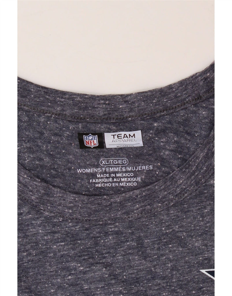 NFL Womens Dallas Cowboys Oversized T-Shirt Top UK 18 XL Navy Blue Flecked Vintage NFL and Second-Hand NFL from Messina Hembry 