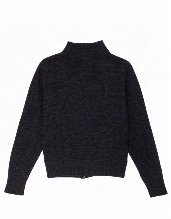 Rifle Mens Cardigan Sweater Medium Navy Blue Flecked Wool