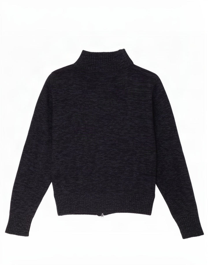 Rifle Mens Cardigan Sweater Medium Navy Blue Flecked Wool