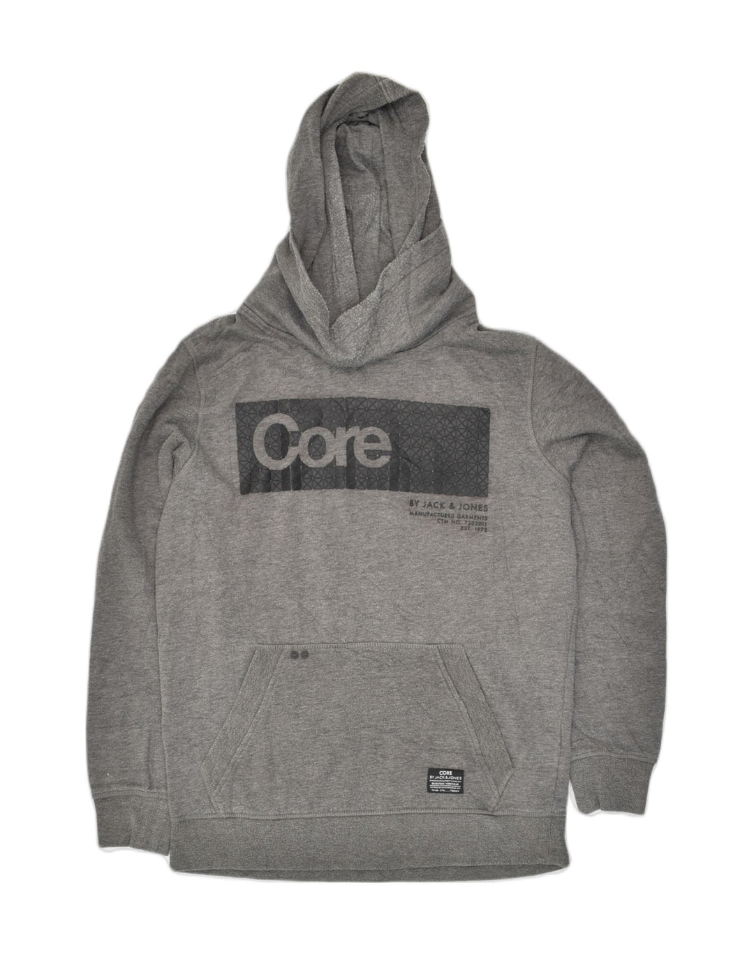 JACK & JONES Mens Graphic Hoodie Jumper Large Grey Polyester | Vintage Jack & Jones | Thrift | Second-Hand Jack & Jones | Used Clothing | Messina Hembry 