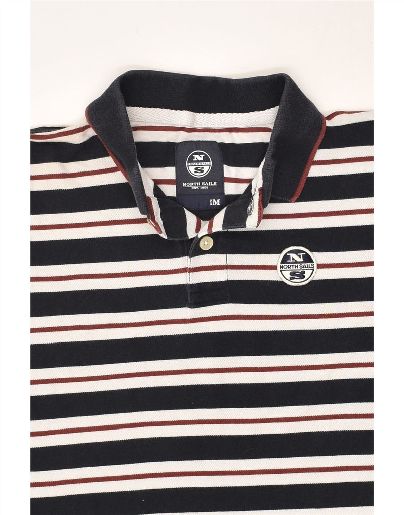 NORTH SAILS Mens Polo Shirt Medium Black Striped Cotton | Vintage North Sails | Thrift | Second-Hand North Sails | Used Clothing | Messina Hembry 