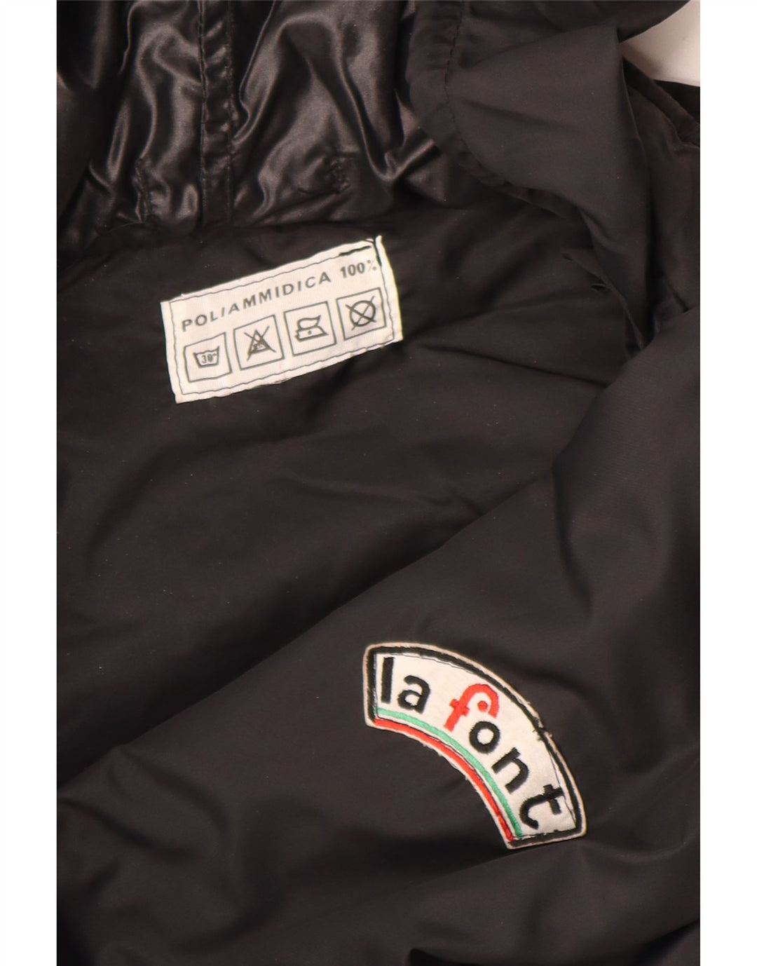 La Font Mens Hooded Racer Jacket UK 38 Medium Black Colourblock Polyamide