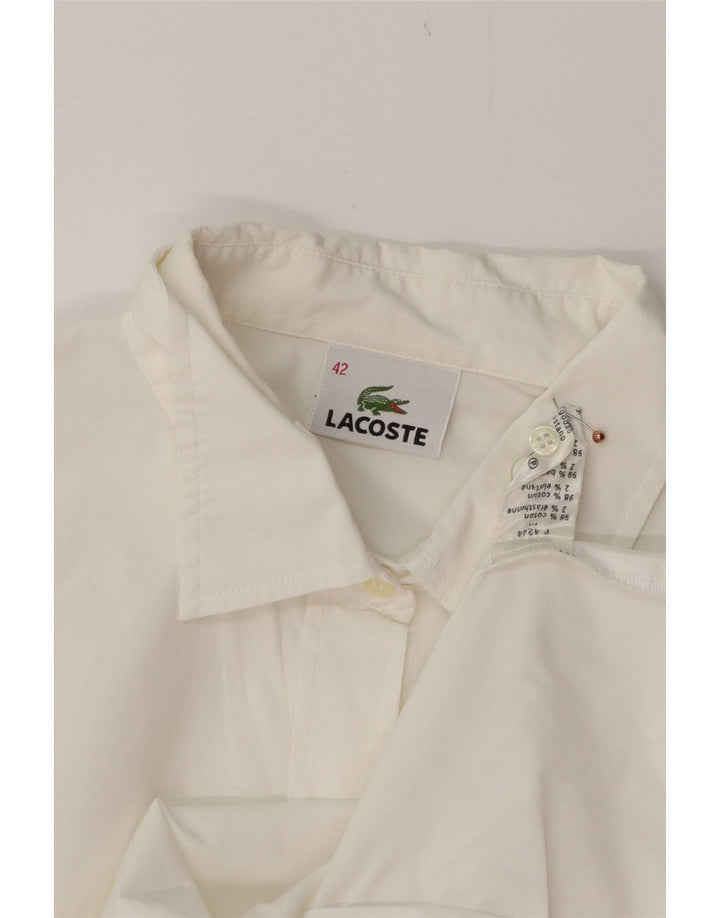 LACOSTE Womens Shirt Size 42 Medium White Cotton