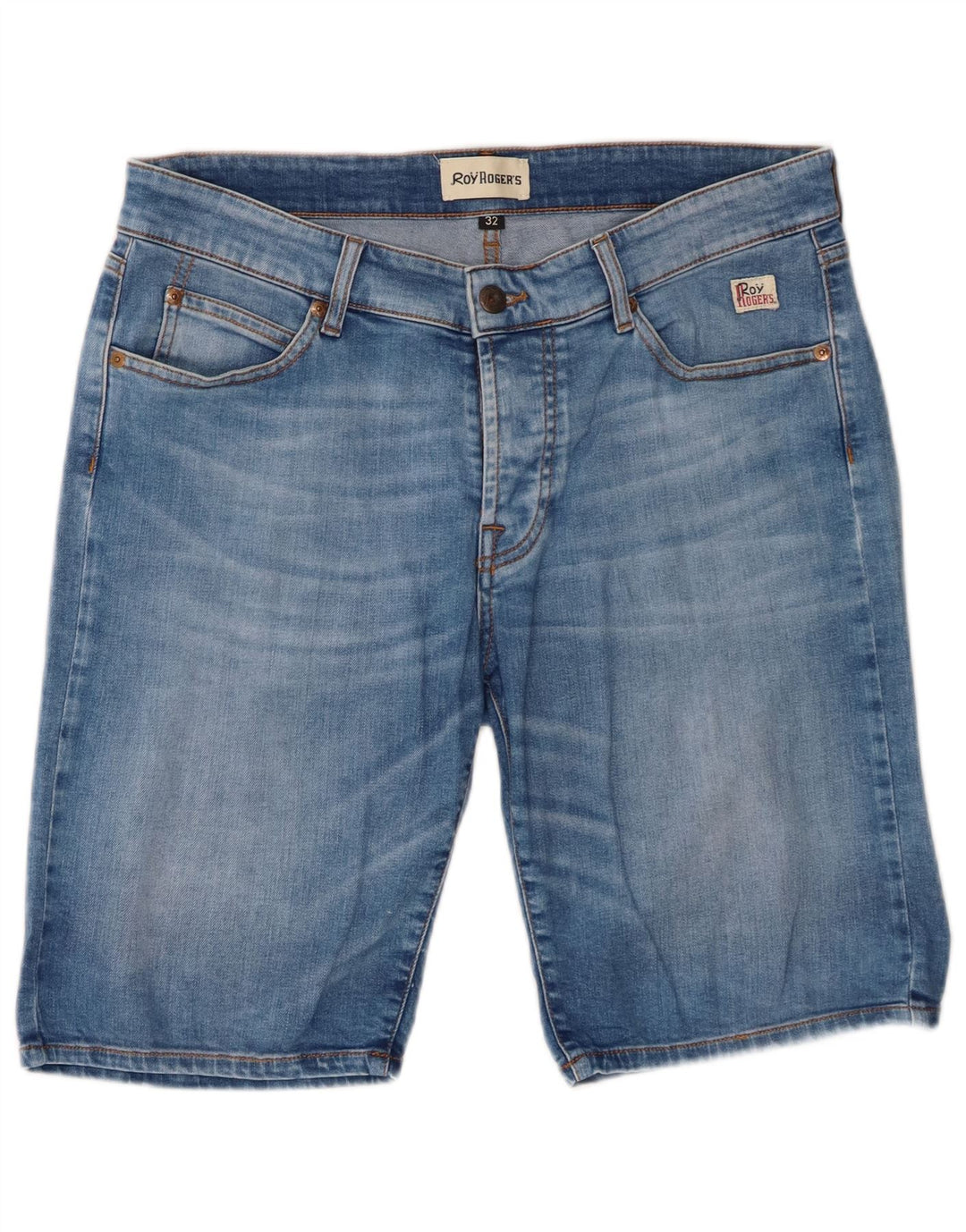 Roy Rogers Mens Denim Shorts W32 Medium Blue Cotton