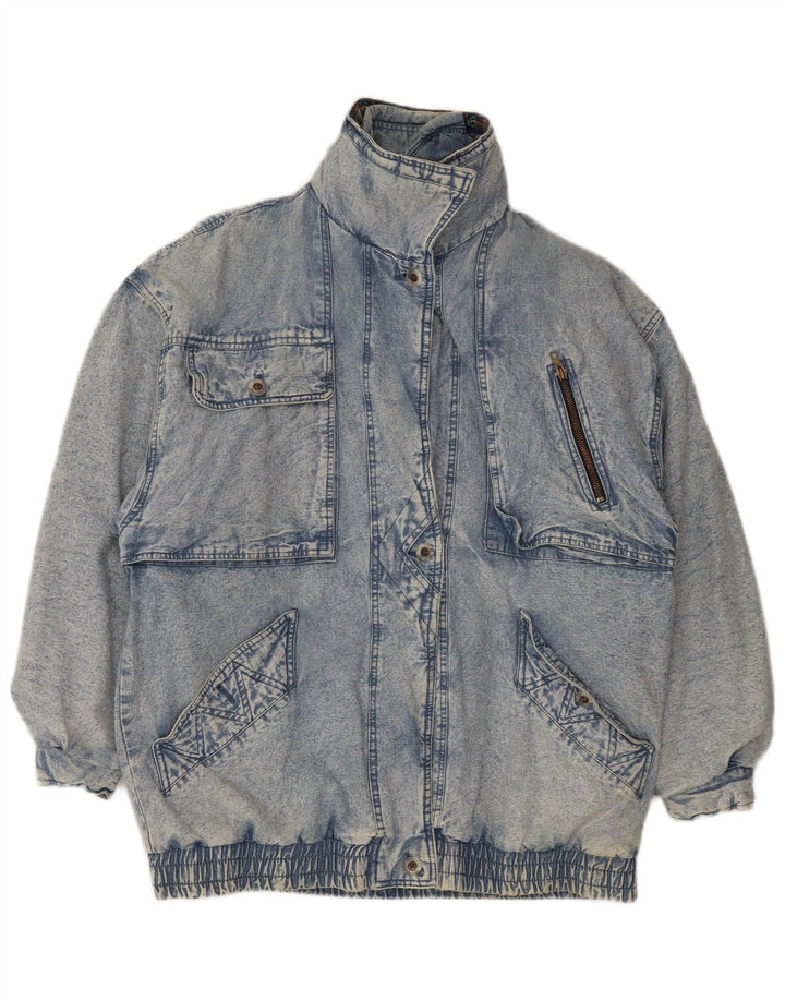 Vintage Womens Oversized Denim Coat UK 18 XL Blue Cotton