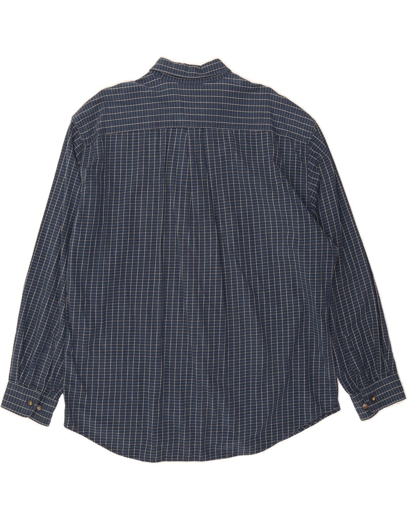 DOCKERS Mens Flannel Shirt 2XL Navy Blue Check Cotton Vintage Dockers and Second-Hand Dockers from Messina Hembry 