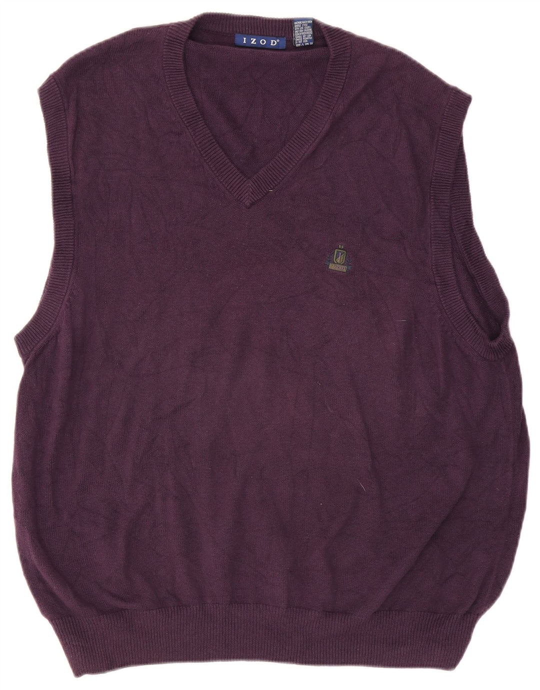 Izod Mens Vest Tank Top Large Purple Cotton
