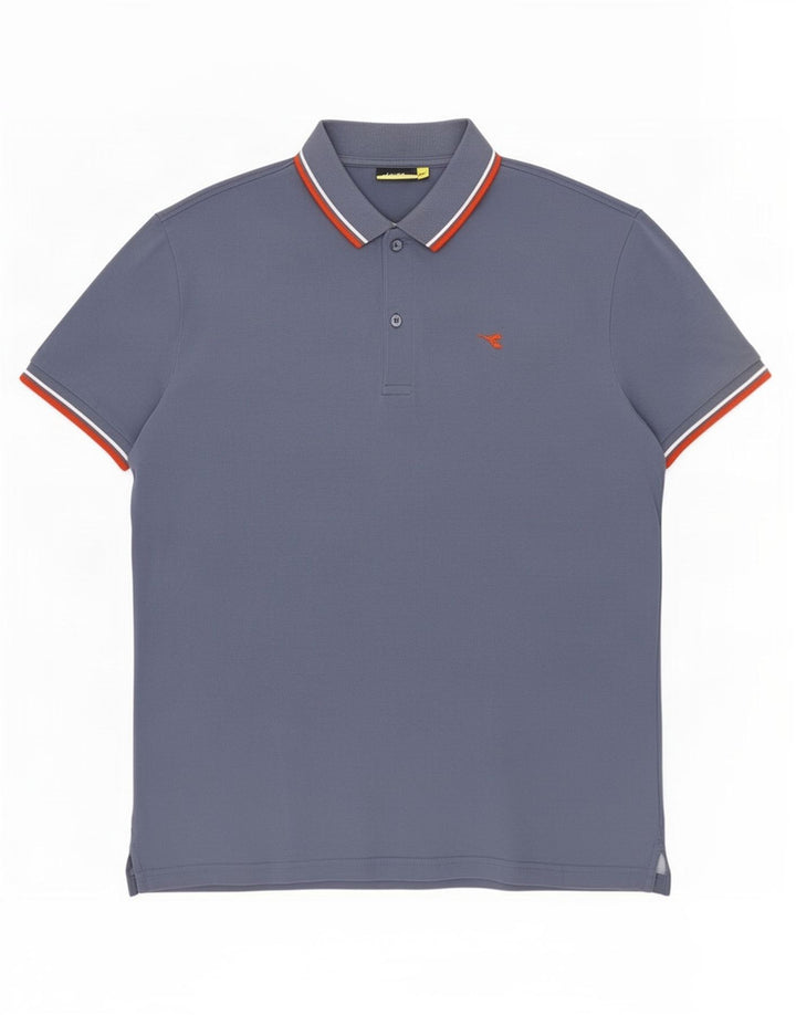 Diadora Mens Polo Shirt 2XL Blue Cotton