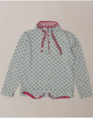 JOULES Womens Classic Fit Sweatshirt Jumper UK 10 Small Blue Polka Dot