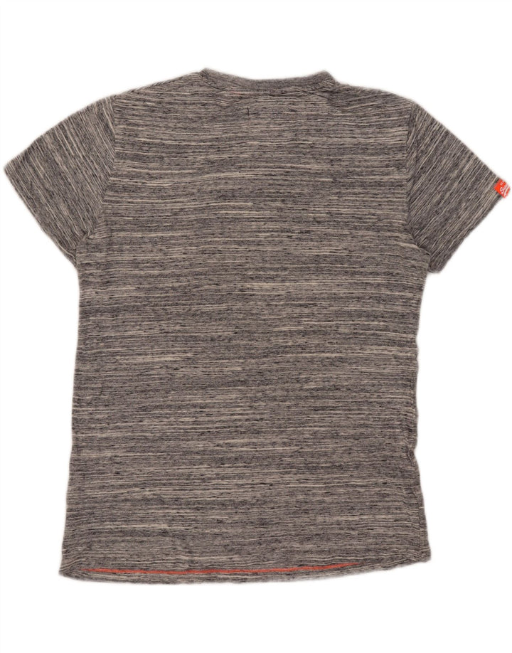 Superdry Mens T-Shirt Top Large Grey Flecked Cotton