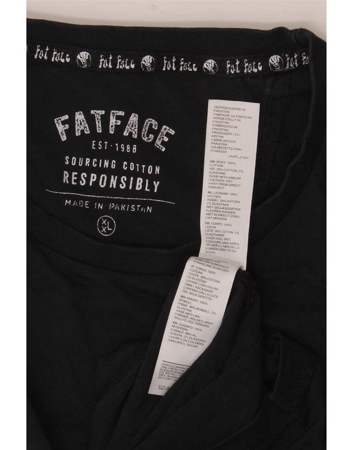 Fat Face Mens T-Shirt Top 2XL Black Cotton