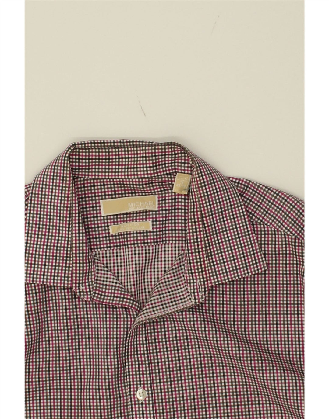 MICHAEL KORS Mens Shirt Size 18 2XL Pink Check Cotton Vintage Michael Kors and Second-Hand Michael Kors from Messina Hembry 